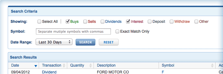 Select criteria