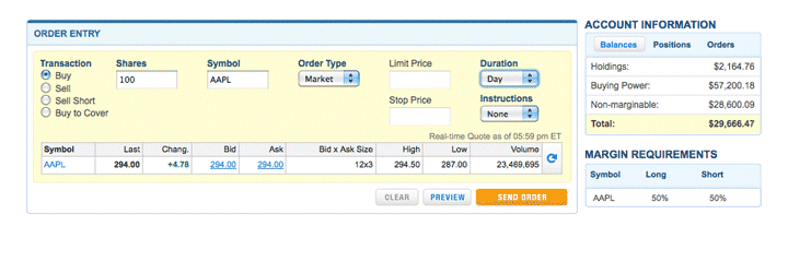 Trade stocks and ETFs